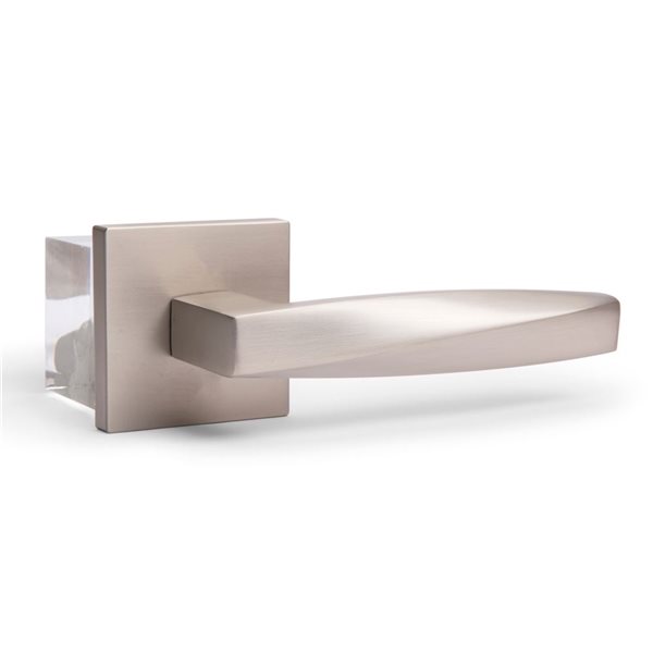 McBowery Convex Satin Nickel Combined Modern Interior Privacy/Passage Left Hand Door Handle