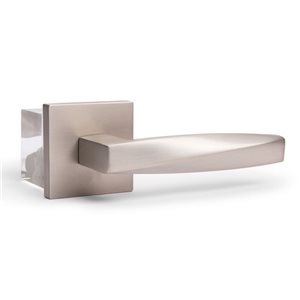 McBowery Convex Satin Nickel Combined Modern Interior Privacy/Passage Left Hand Door Handle