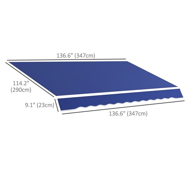 Outsunny 11 x 10-ft Navy Blue Retractable Replacement Outdoor Awning Fabric