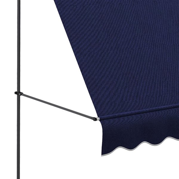 Outsunny 6.5 x 4-ft Blue Polyester Non-Screw Freestanding Patio Awning w/ Adjustable Poles