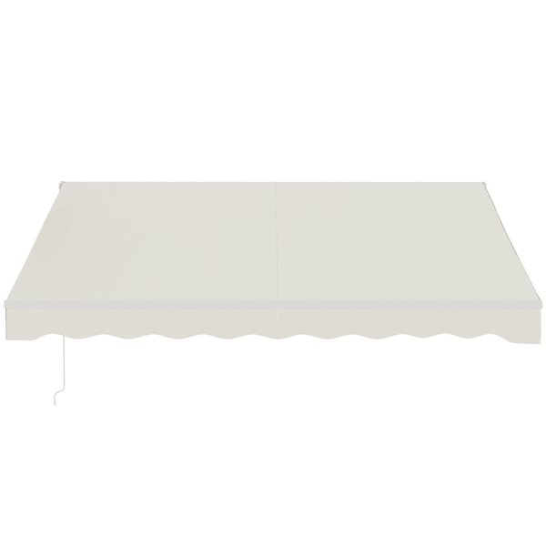 Outsunny 12 x 10-ft Cream White Polyester Retractable Motorized Awning w/ Remote Controller