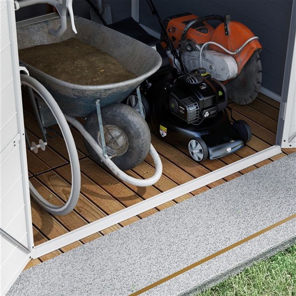 Outsunny 8 x 6-ft Grey Polypropylene Garden Storage Shed w/ Latch