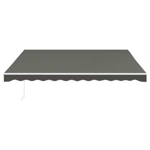 Outsunny 10 x 13-ft Grey Polyester Motorized Retractable Patio Awning w/ Remote Controller
