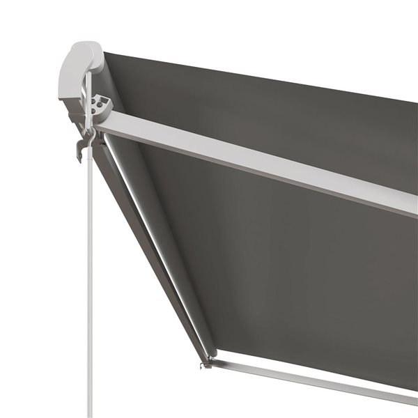 Outsunny 10 x 13-ft Grey Polyester Motorized Retractable Patio Awning w/ Remote Controller