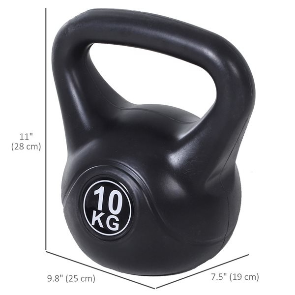 Soozier 22-lb Plastic Fitness Kettlebell with Sand - 9.8 L x 7.5 W x 11-in H