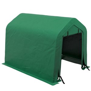 Outsunny 8 L x 6-ft H Green Outdoor Freestanding Storage Carpot Tent w/ Zippered Door