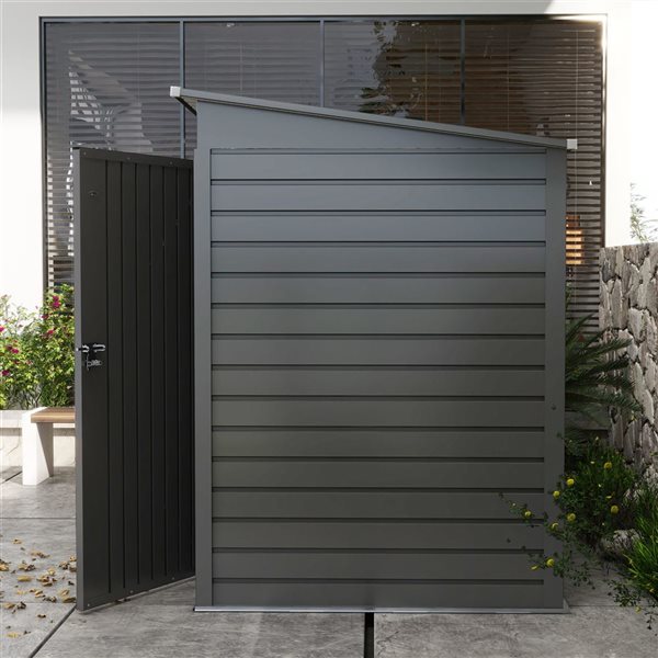 Outsunny 6 x 4-ft Grey Metal Garden Storage Shed with 2 Vents