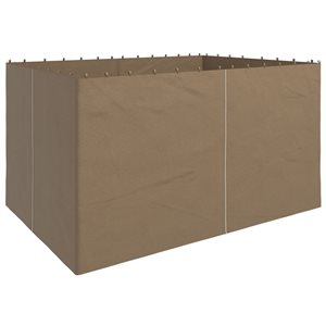 Outsunny 10 x 13-ft 4-Panel Replacement Gazebo Curtains - Dark Brown