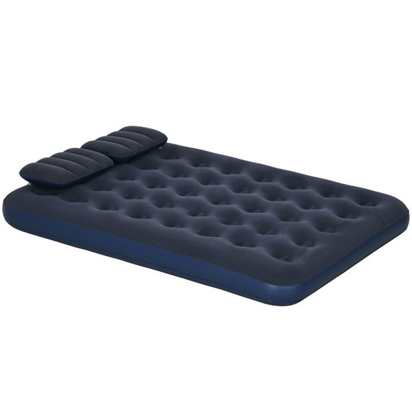 Bestway Matelas gonflable floqué avec pompe à pied intégrée Bleu| Trekkinn