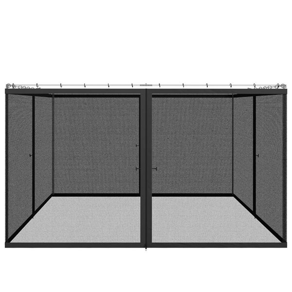 Outsunny 10 x 12-ft Gazebo Replacement Mosquito Netting - Dark Grey