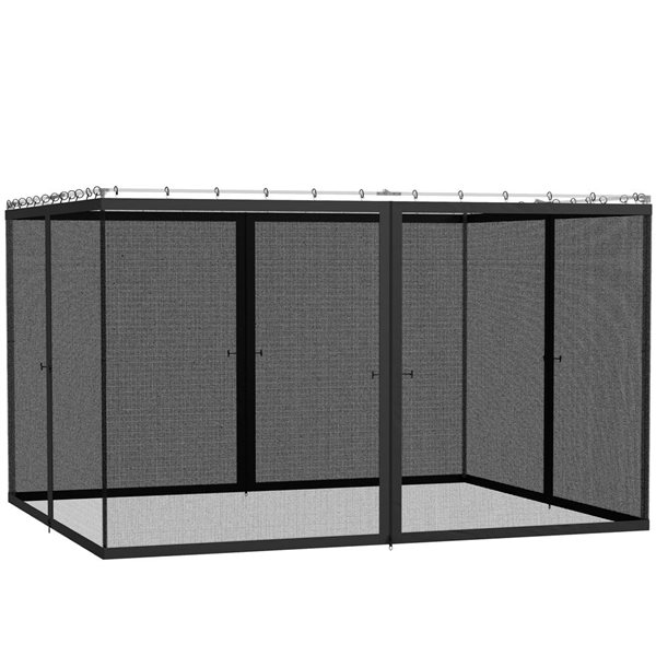 Outsunny 10 x 12-ft Gazebo Replacement Mosquito Netting - Dark Grey