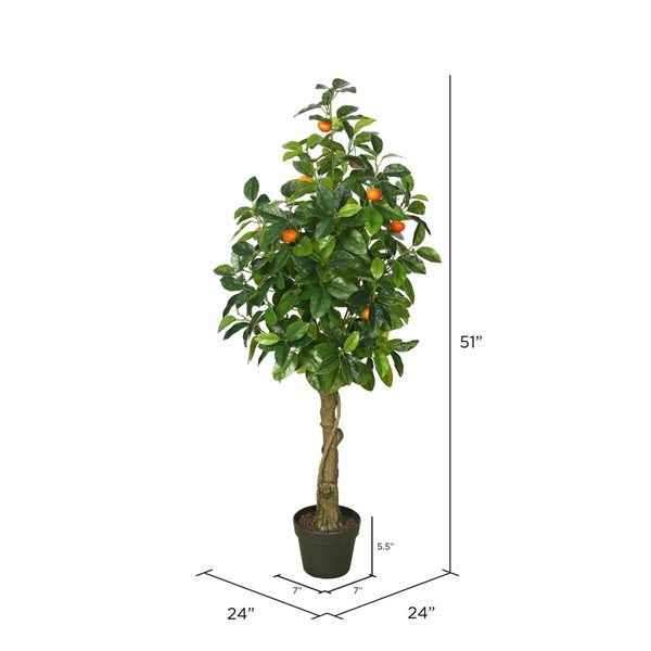 Vickerman 51-in Artificial Green and Orange Real Touch Orange Tree