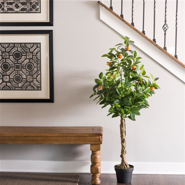 Vickerman 51-in Artificial Green and Orange Real Touch Orange Tree
