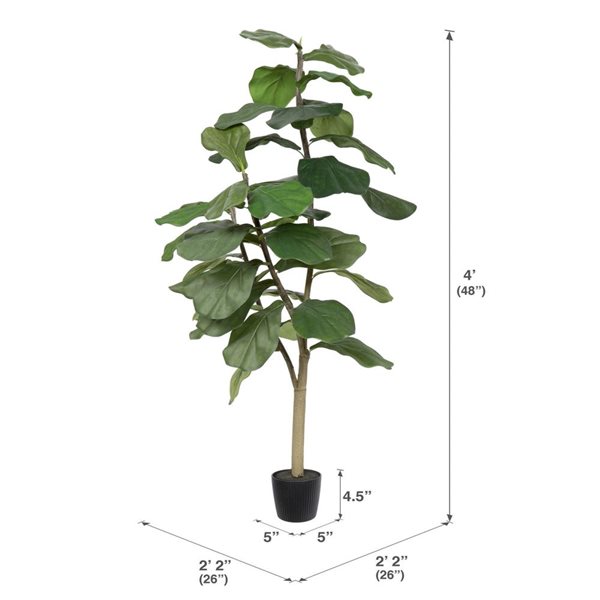 Vickerman 4-ft Artificial Potted Fiddle Tree