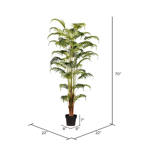 Vickerman 70-in Artificial Potted Fern Palm Real Touch Leaves