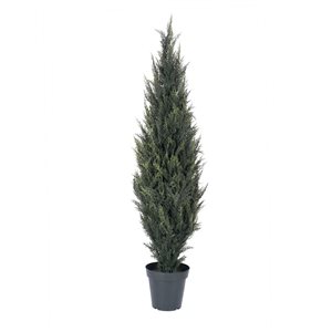 Vickerman 5-ft Artificial UV Resistant Pond Cypress Tree in 2 Tone Green Pot