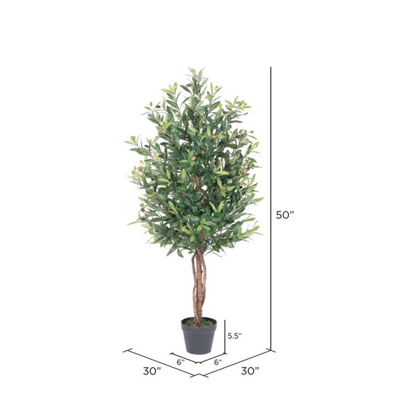 Vickerman 50-in Artificial Potted Olive Tree