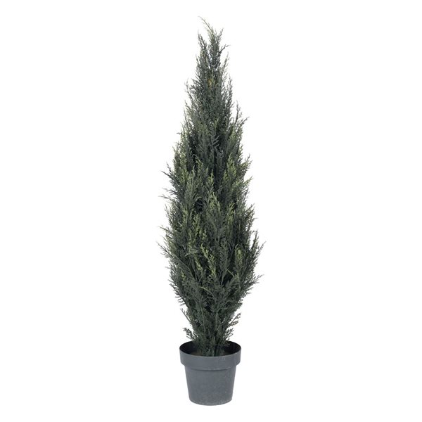 Vickerman 4-ft Artificial UV Resistant Pond Cypress Tree in 2 Tone Green Pot