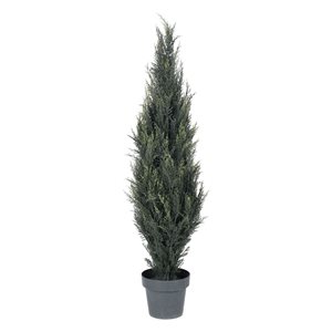 Vickerman 4-ft Artificial UV Resistant Pond Cypress Tree in 2 Tone Green Pot