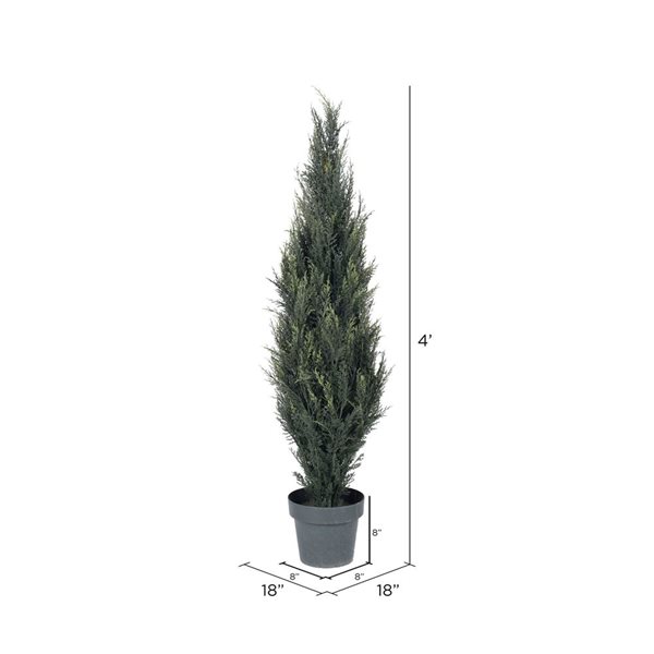 Vickerman 4-ft Artificial UV Resistant Pond Cypress Tree in 2 Tone Green Pot