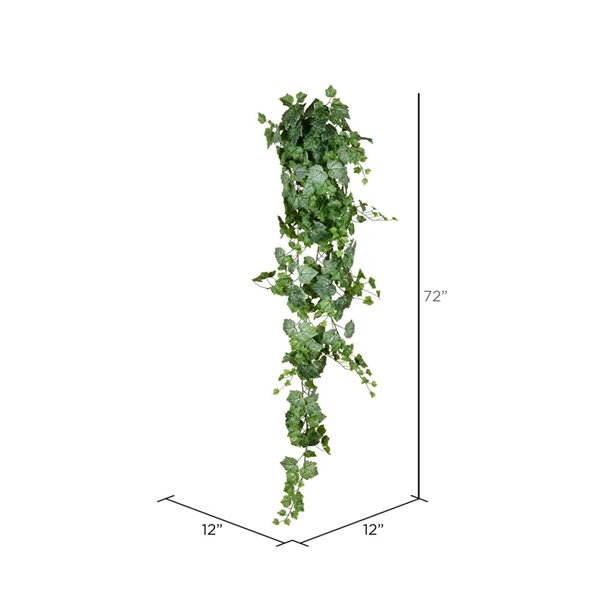 Vickerman 6-ft Artificial Green & White Grape Leaf Ivy Hanging Bush