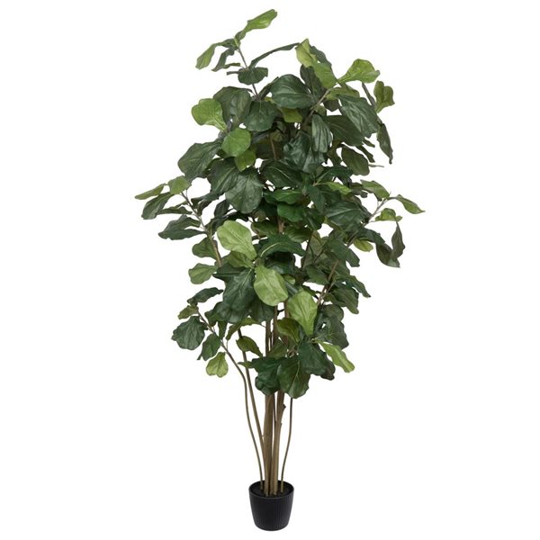 Vickerman 7-ft Artificial Green Potted Fiddle Tree