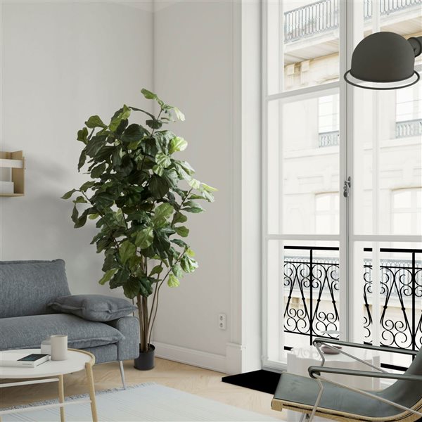 Vickerman 7-ft Artificial Green Potted Fiddle Tree