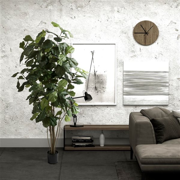 Vickerman 7-ft Artificial Green Potted Fiddle Tree