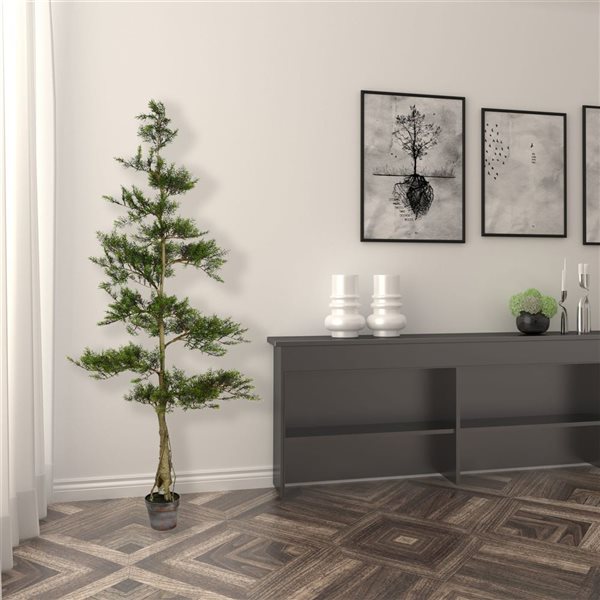 Vickerman 6-ft Artificial Potted Cedar Tree