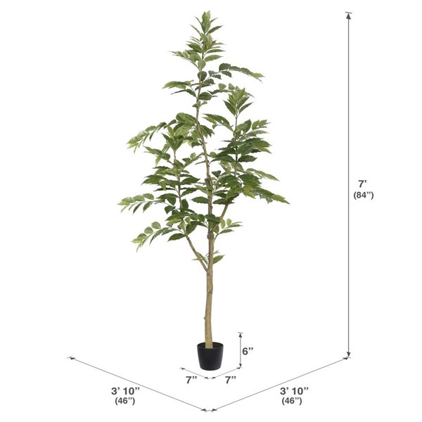 Vickerman 7-ft Potted Artificial Green Nandina Tree