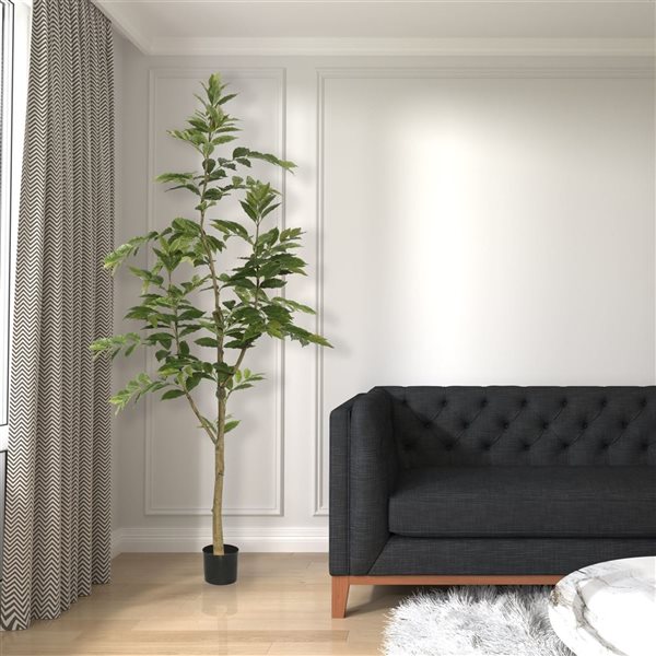 Vickerman 7-ft Potted Artificial Green Nandina Tree