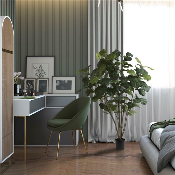 Vickerman 5-ft Artificial Green Potted Fiddle Tree