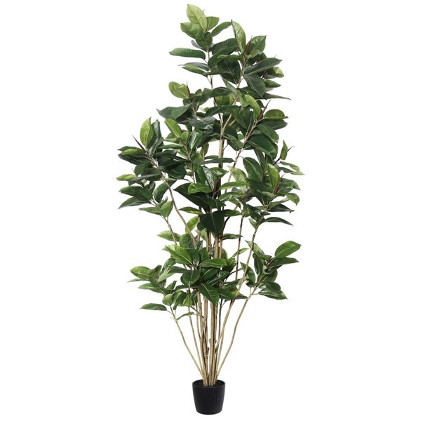 Vickerman 7-ft Potted Artificial Green Rubber Tree