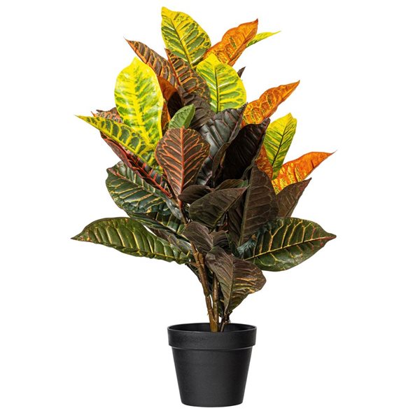Vickerman 30in Artificial Croton Real Touch Potted Plant T161130 RONA