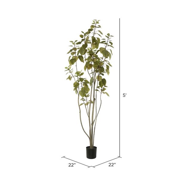 Vickerman 5-ft Artificial Green Potted Cotinus Coggygria Tree