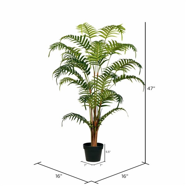 Vickerman 47-in Artificial Potted Fern Palm Real Touch Leaves