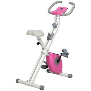 Vélo d'exercice pliable Soozier à 8 niveaux avec résistance magnétique, rose