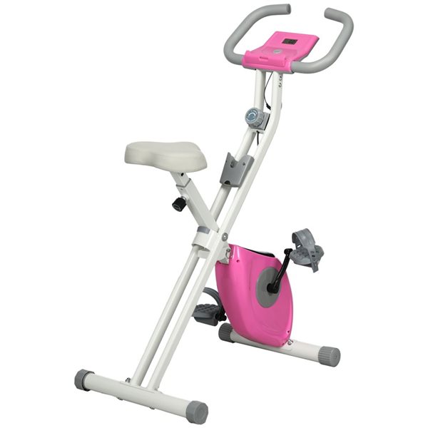 Soozier Foldable Exercise Bike 8-Level Magnetic Resistance - Pink