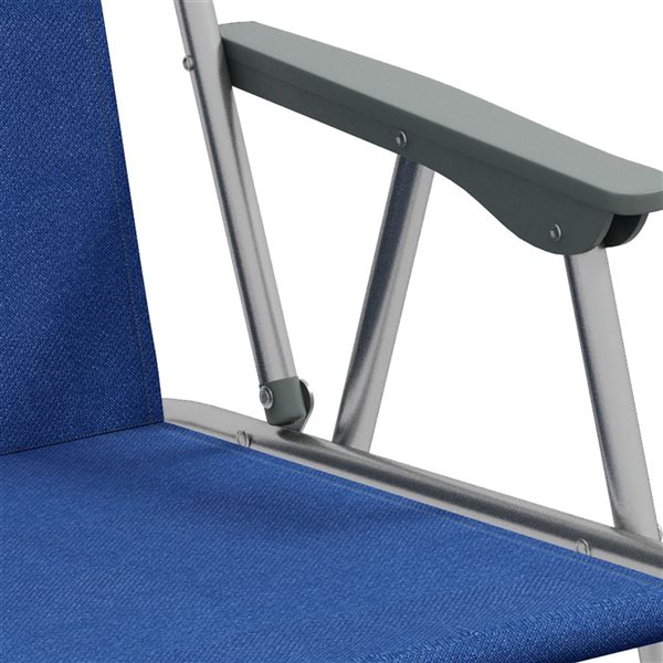 Outsunny Folding Patio Camping Chairs Set with Armrest - Blue
