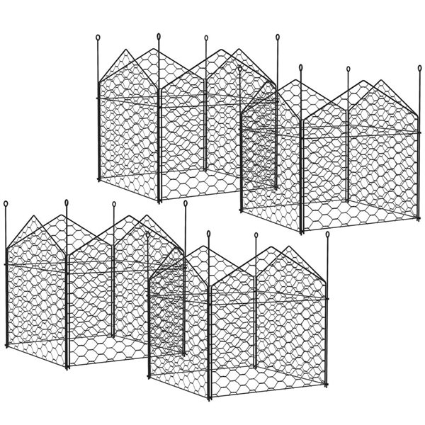 Lot de 4 cloches grillagées Outsunny, protection des plantes contre les animaux