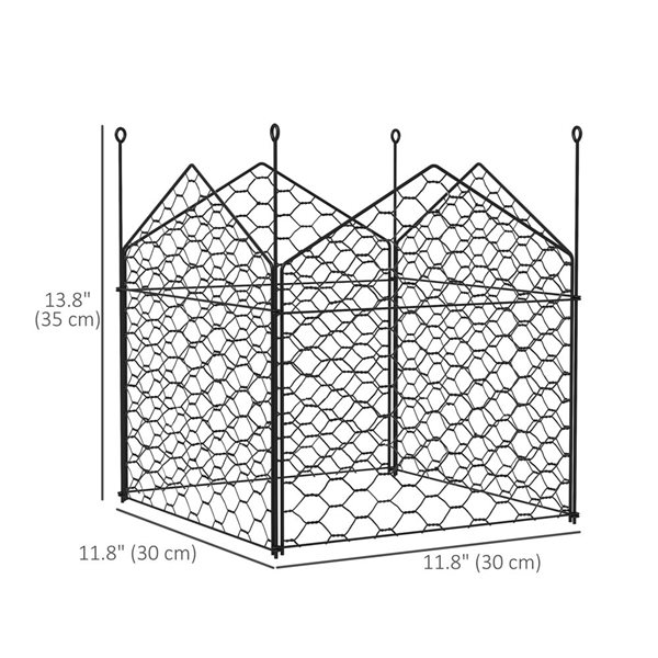 Lot de 4 cloches grillagées Outsunny, protection des plantes contre les animaux