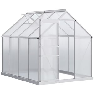 Serre en polycarbonate Outsunny plain-pied 6 x 8 x 6,5 pi, transparent