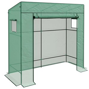 Serre à tomates plain-pied Outsunny avec couverture en polyéthylène renforcée, vert