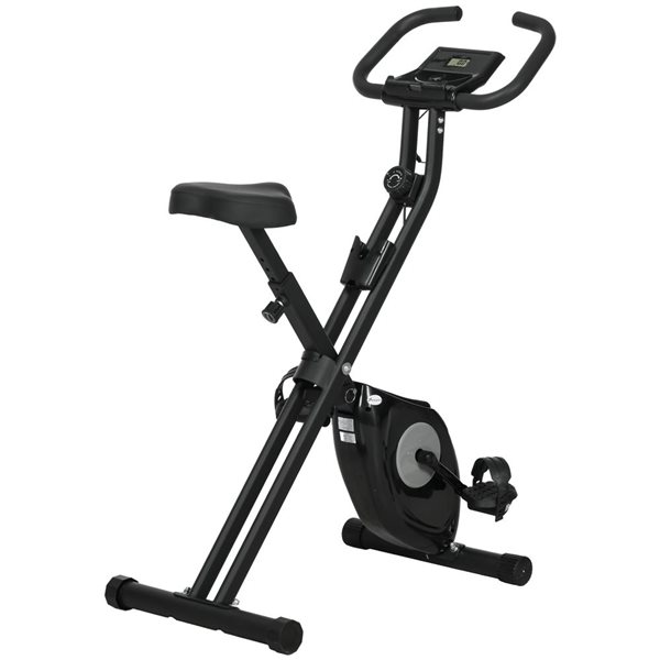 Soozier Foldable Exercise Bike 8 Level Magnetic Resistance Black A90 177V01BK Reno Depot