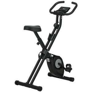 Soozier Foldable Exercise Bike 8-Level Magnetic Resistance - Black