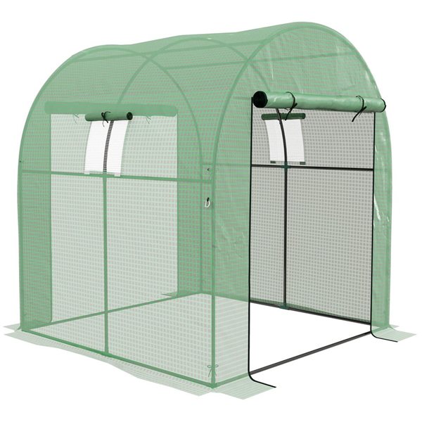 Outsunny 6 x 6 x 6.6-ft Tunnel Walk-in UV-resistant Greenhouse