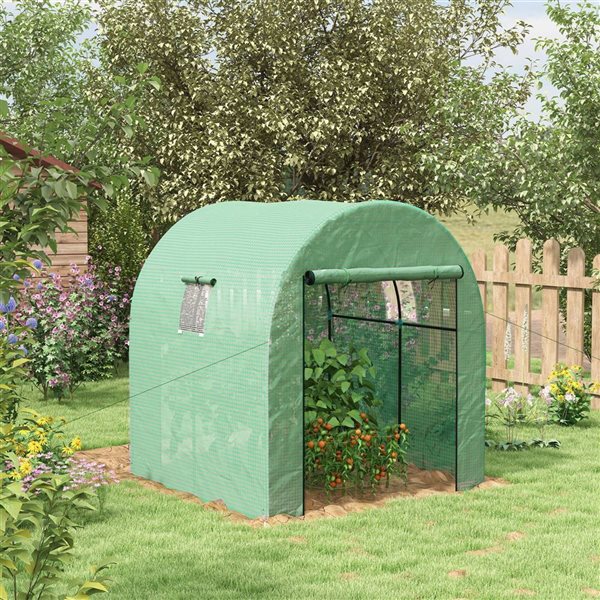 Outsunny 6 x 6 x 6.6-ft Tunnel Walk-in UV-resistant Greenhouse