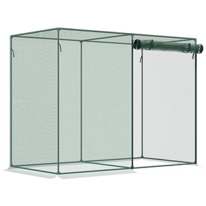 Tente de culture Outsunny protectrice 6,5 x 3,3 pieds avec porte à fermeture à glissière, vert