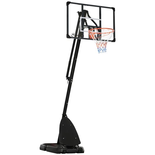 Panier de basket mobile Soozier et base lestée ajustable en hauteur, 9,6 à 11,5 pi