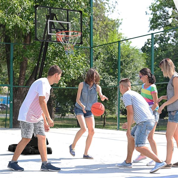 Panier de basket mobile Soozier et base lestée ajustable en hauteur, 9,6 à 11,5 pi